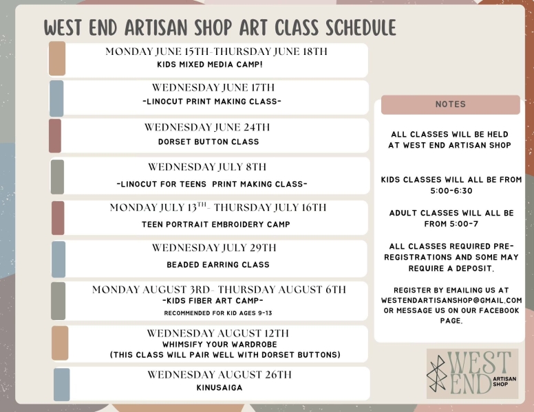 west end schedule july-aug 2026
